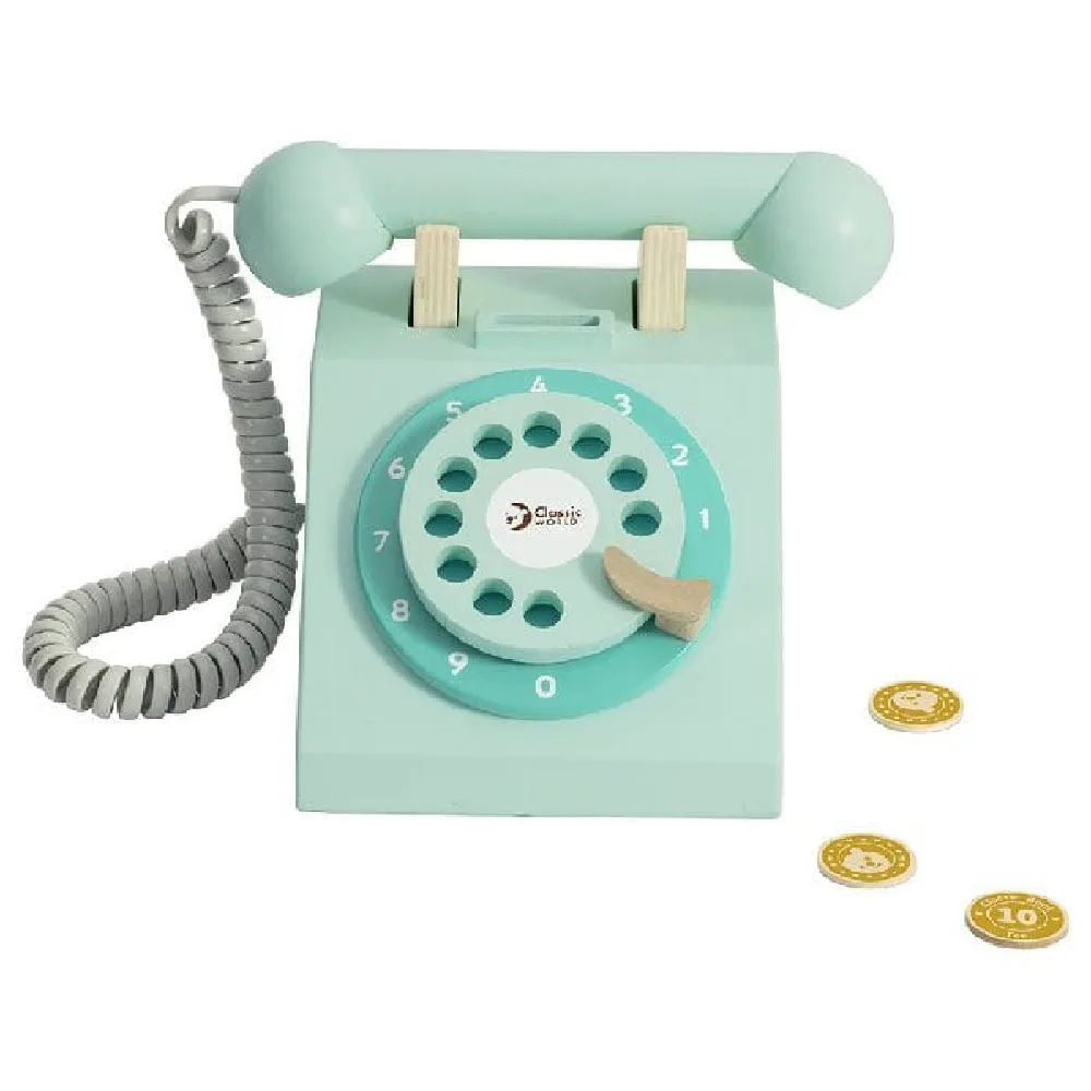 PLAY TELEPHONE, by Classic World, wooden pretend toys, ages 1 to 4