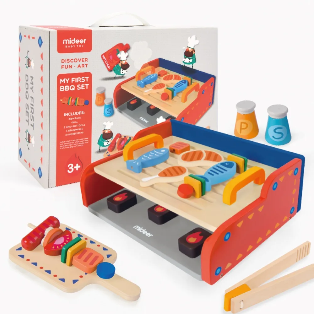 My First BBQ Set, by Mideer, wooden pretend toys
