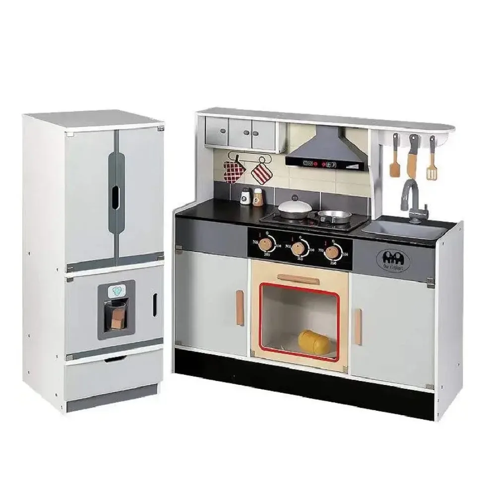 Wooden Kitchen, by One Elephant, wooden pretend toys, ages 3 to 4