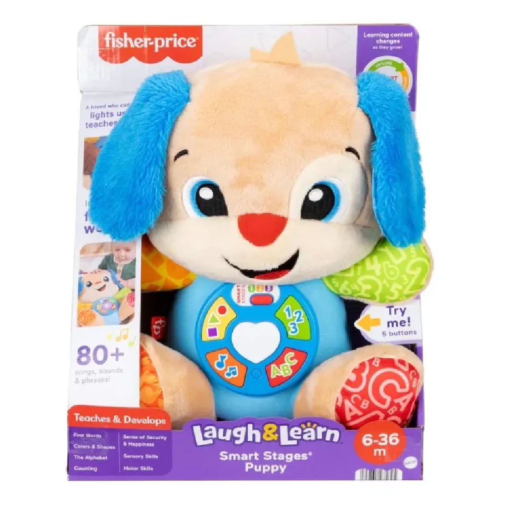 Laugh And Learn First Words, Puppy, by Fisher Price, plush toys, ages 0 to 2