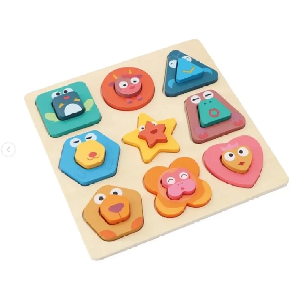 Wooden Shape Puzzle, by One Elephant, wooden pretend toys, ages 0 to 4