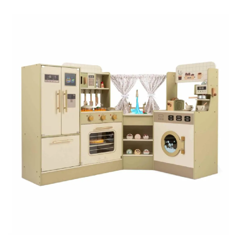 Corner Play Kitchen Set, by One Elephant, wooden pretend toys, ages 3+