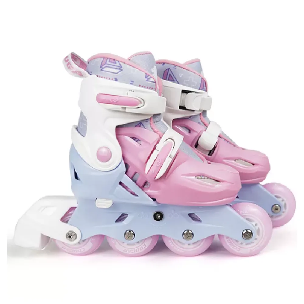 Kids Rollers & Helmet & Protective kit, Pink, by Cougar, on wheels, ages 8+