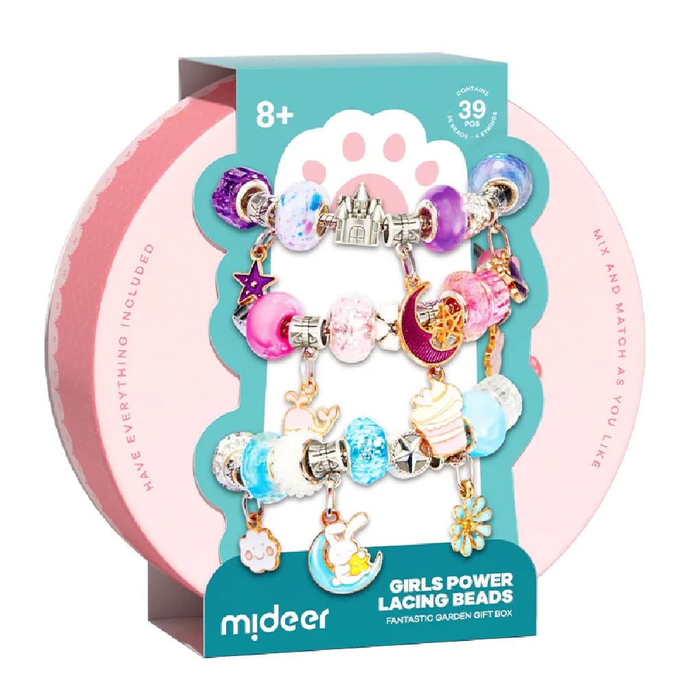 Lacing Beads Gift Box, Fantastic Garden, by Mideer, accessories, ages 6+
