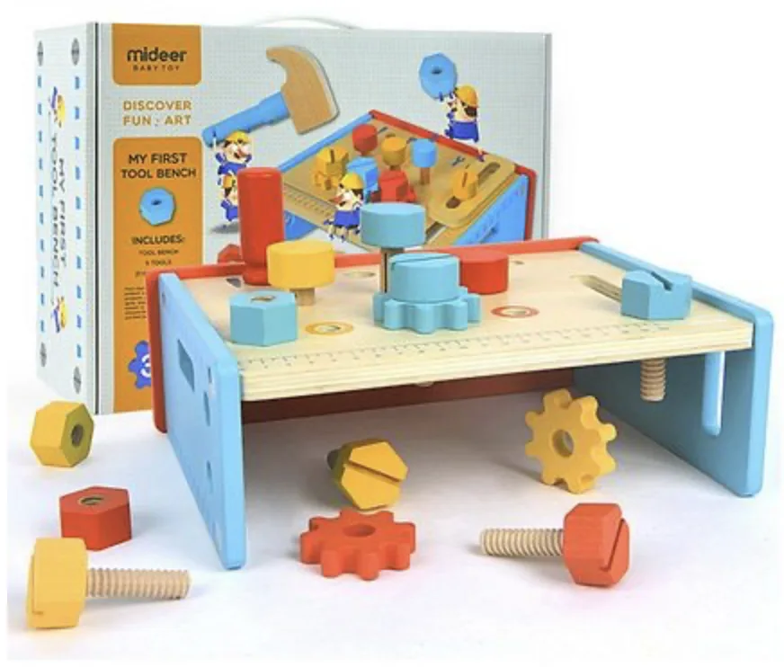 My First Tool Bench, by Mideer, wooden pretend toys