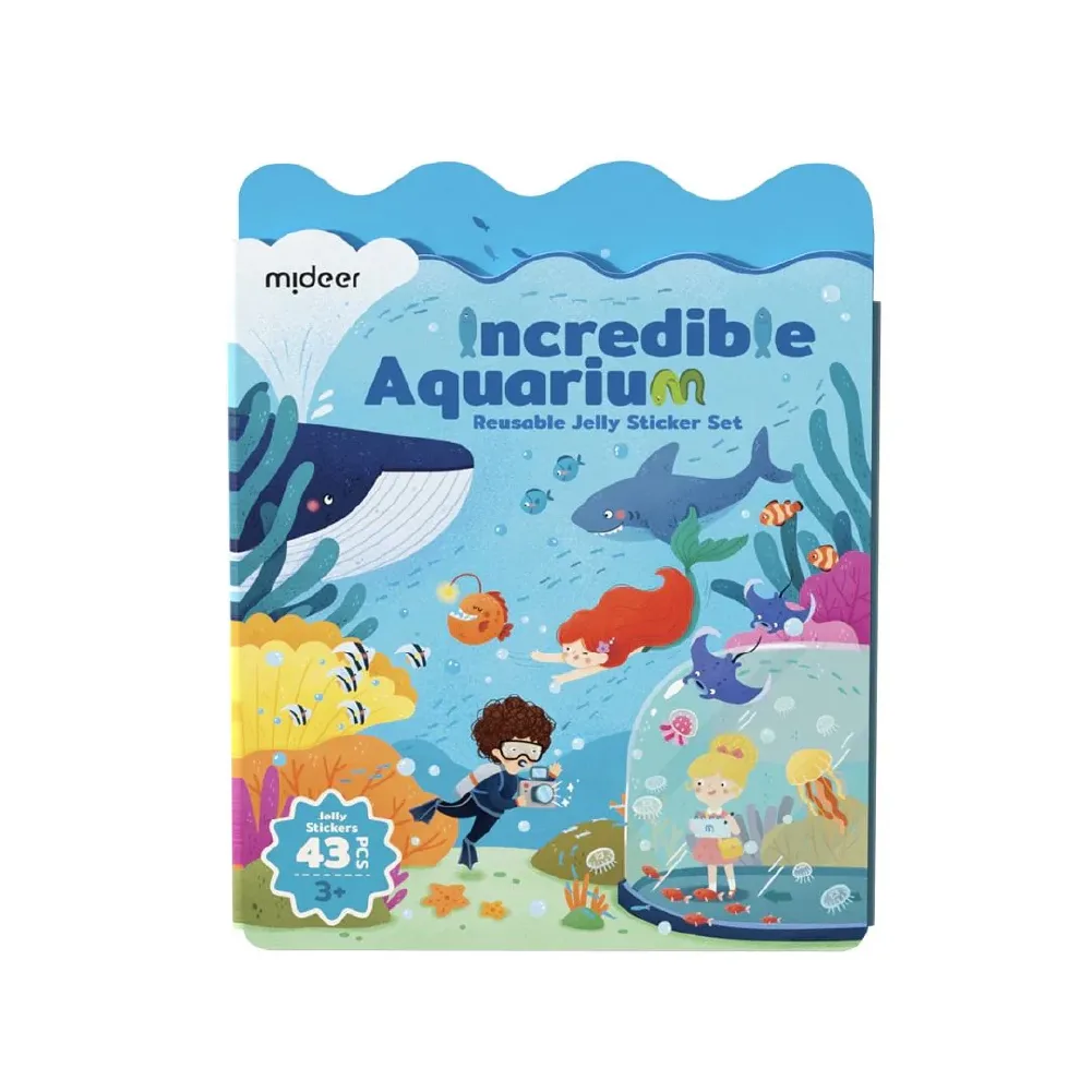 Reusable Gel Stickers, Incredible Aquarium, by Mideer, craft kits and accessories, 12 months+