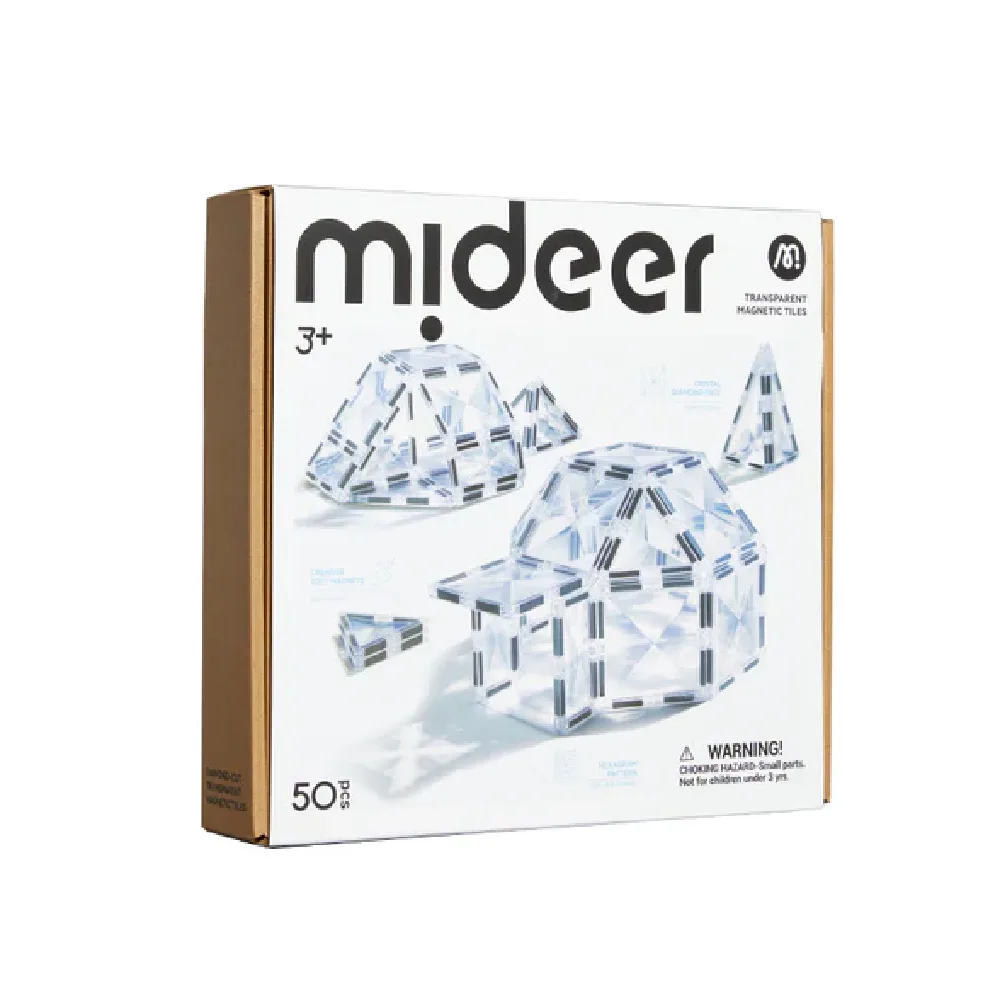 Diamond, Cut Transparent Magnetic Tiles, by Mideer, magnetic, ages 3+