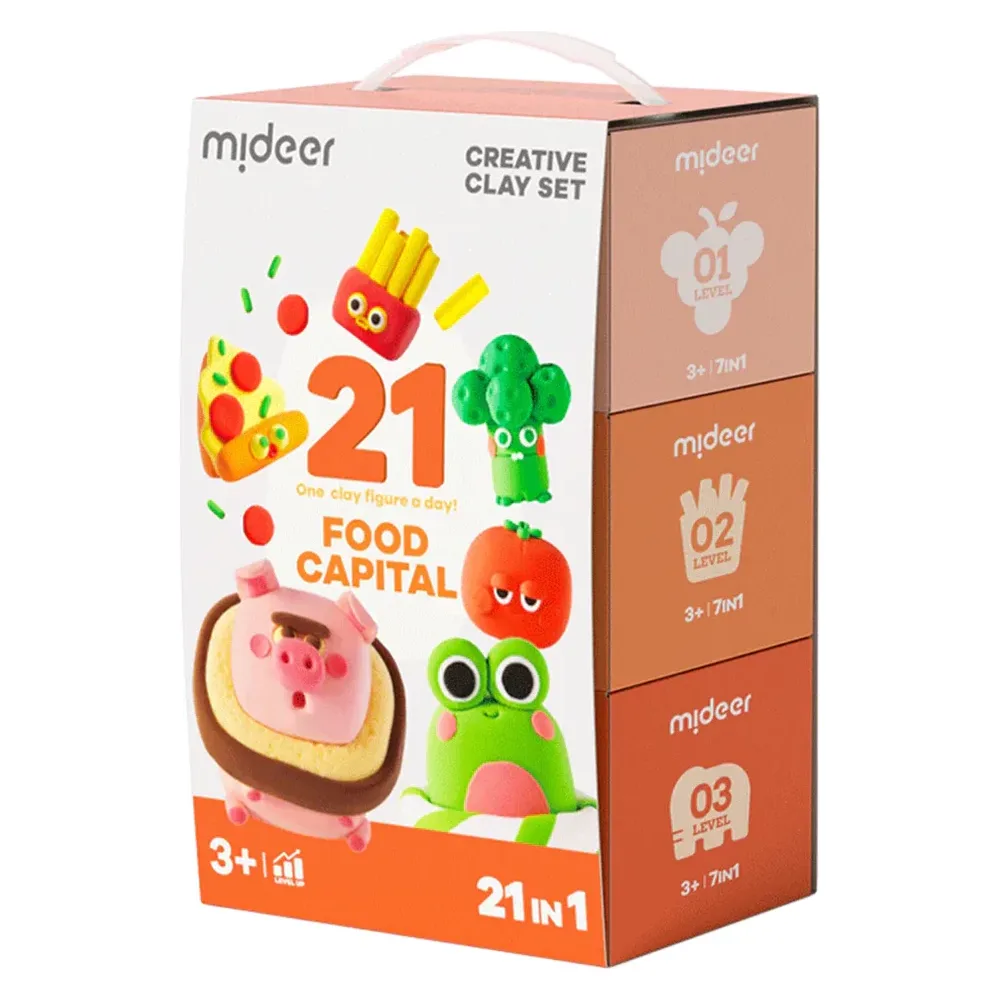 Level Up Creative Clay Play, Food Capital, by Mideer, crafting, ages 3+