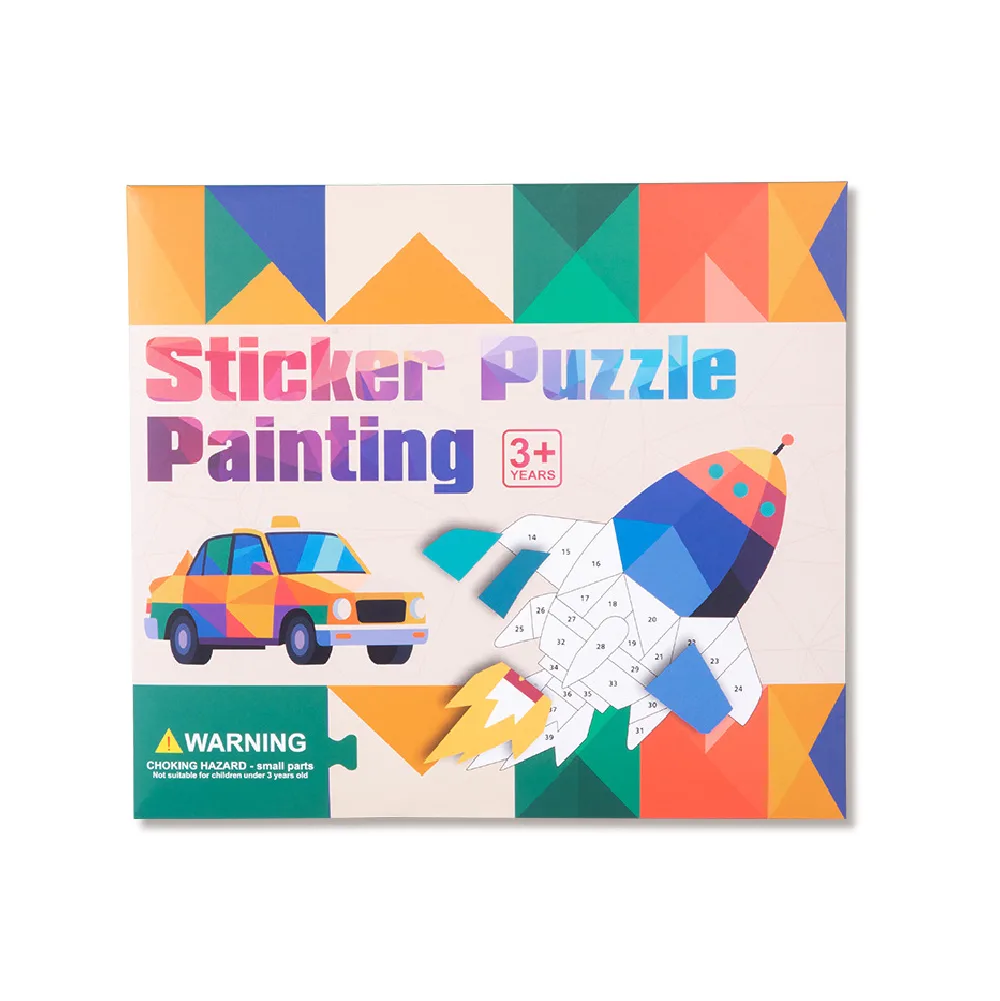 Stickers Puzzle Painting, Vehicles, coloring and painting, 12 months+