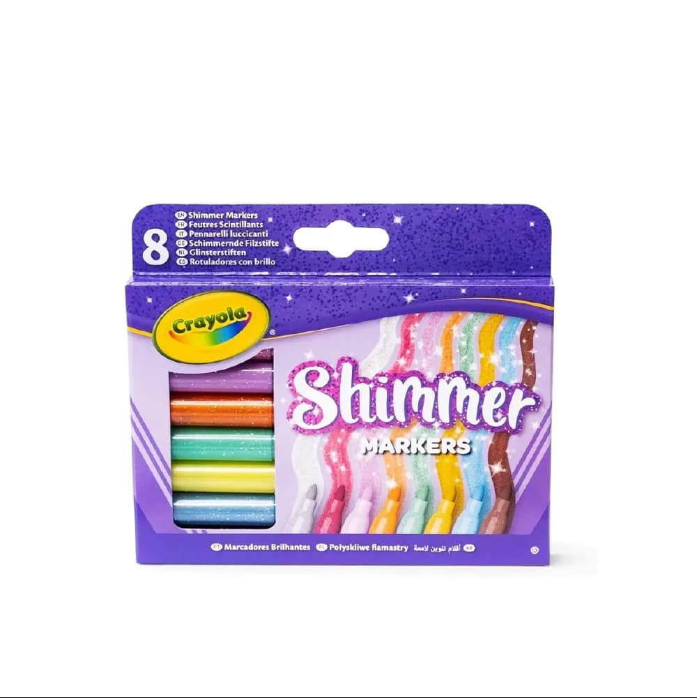 Glitter Markers 8 colors, by Crayola, coloring and painting, ages 3+