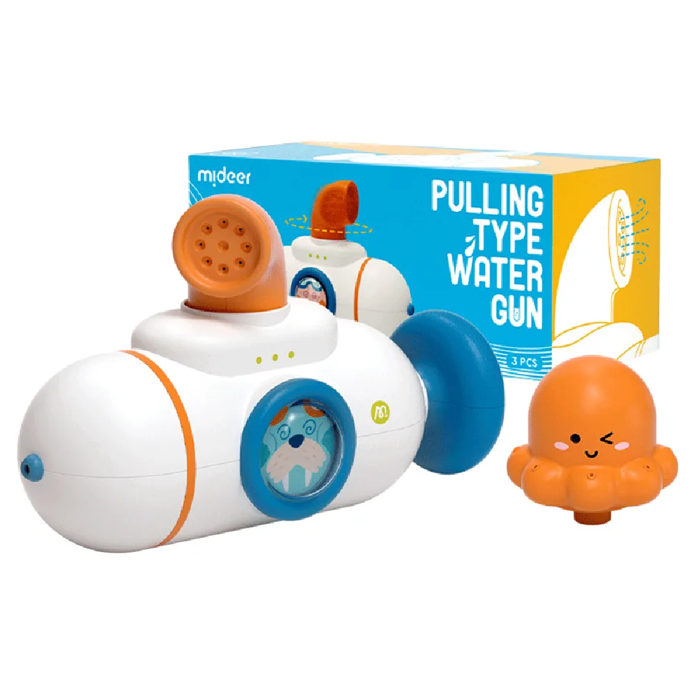 Pull Down Water Gun Submarine, Blue, by Mideer, summer