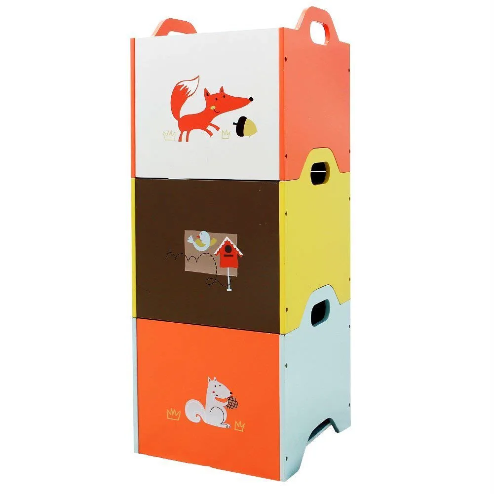 Wooden Closed Sides Storage Boxes, by Labebe, wooden pretend toys, ages 0+