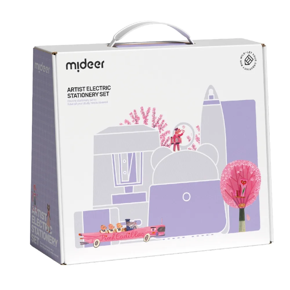 Artist Electric Stationery Set, Candy Purple, by Mideer, essentials, ages 3+