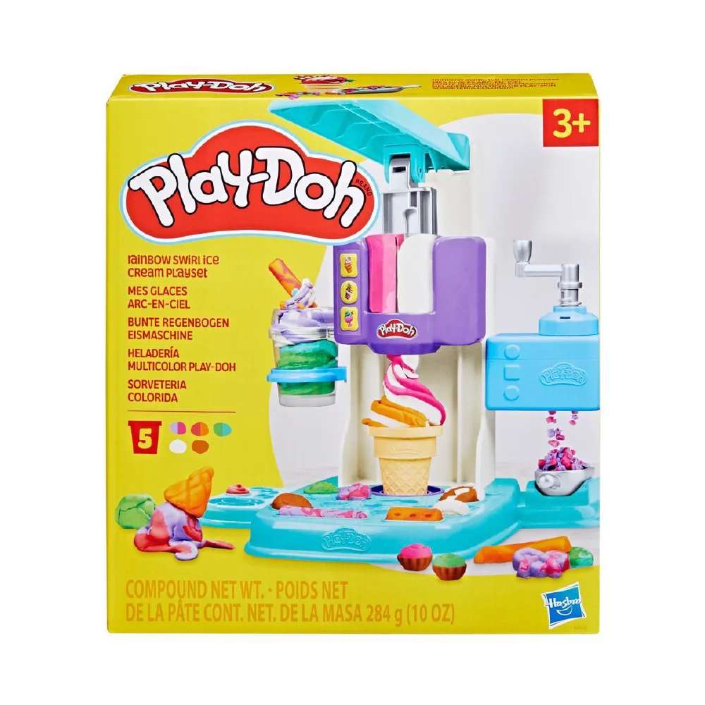 Play-Doh , Rainbow Swirl Ice Cream Playset, by Hasbro, dough, ages 3+