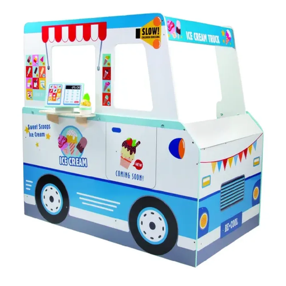 Double Sided Wooden Ice Cream Station, by Vevor, wooden pretend toys, ages 3 to 4