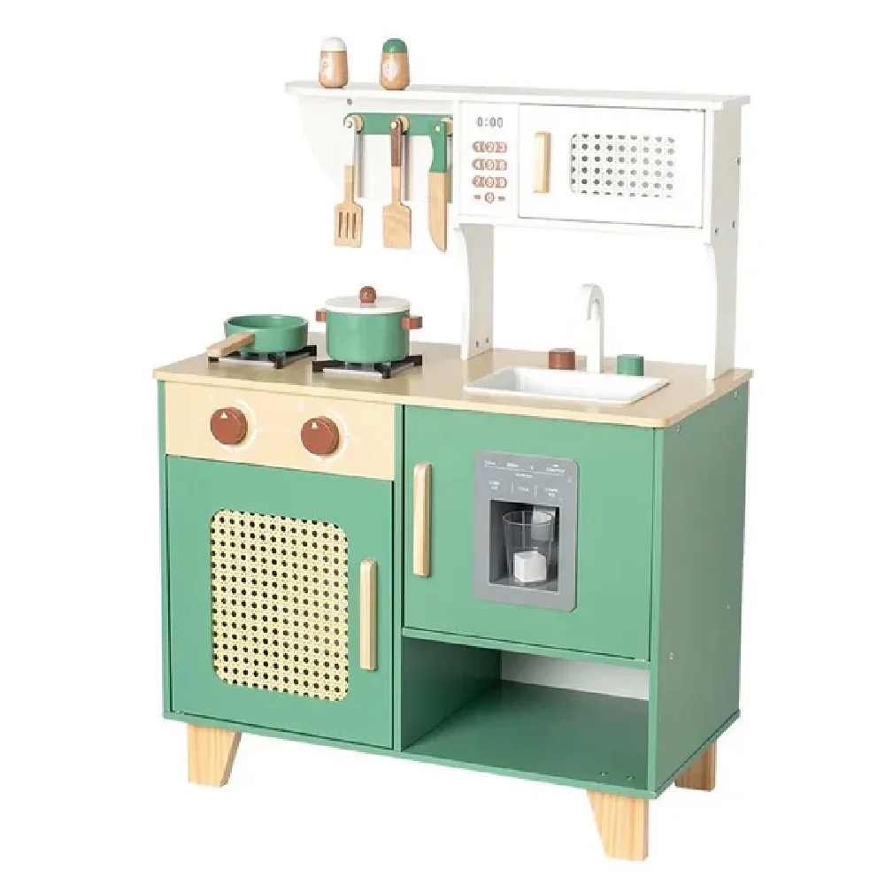 Vintage Japanese Kitchen, Green, wooden pretend toys, ages 3+