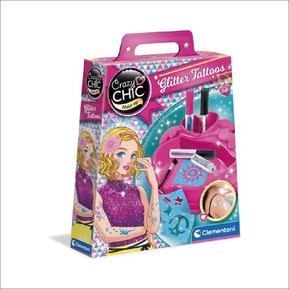 Clemntoni, Crazy Chic Glitter Tattoo, by Clementoni, fashion, ages 6+