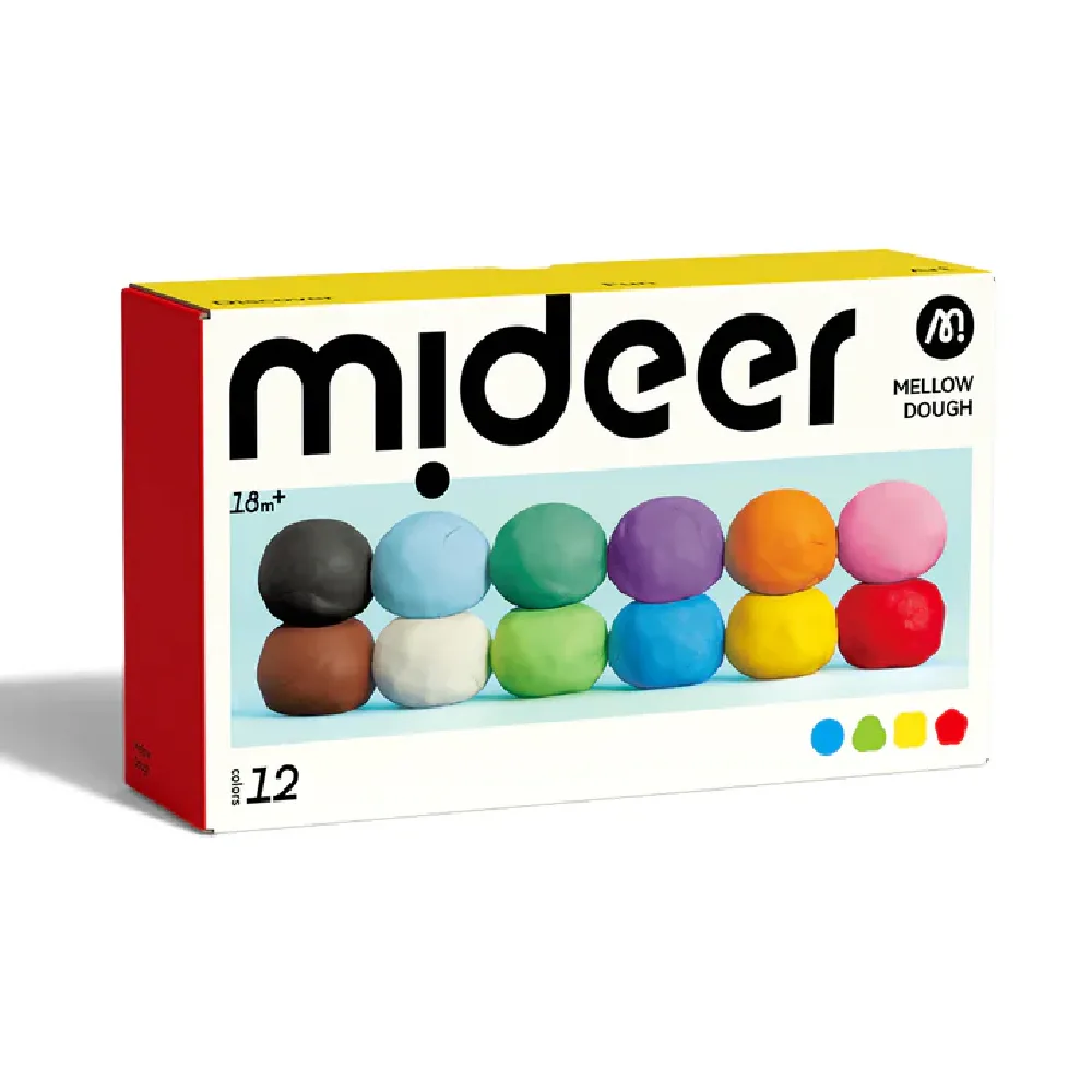 Mellow Play Dough 12 Colors, by Mideer, dough, ages 3+