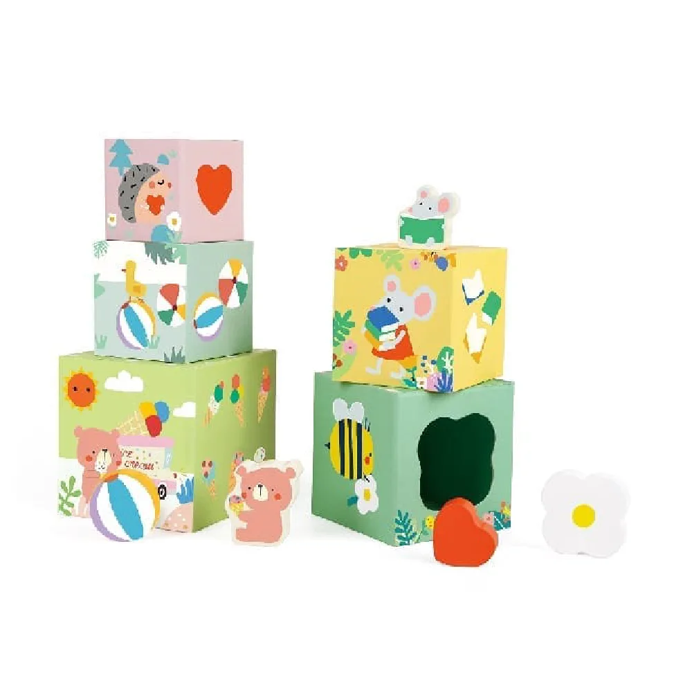 Forest Stacking Cubes, by Classic World, babies, ages 2+