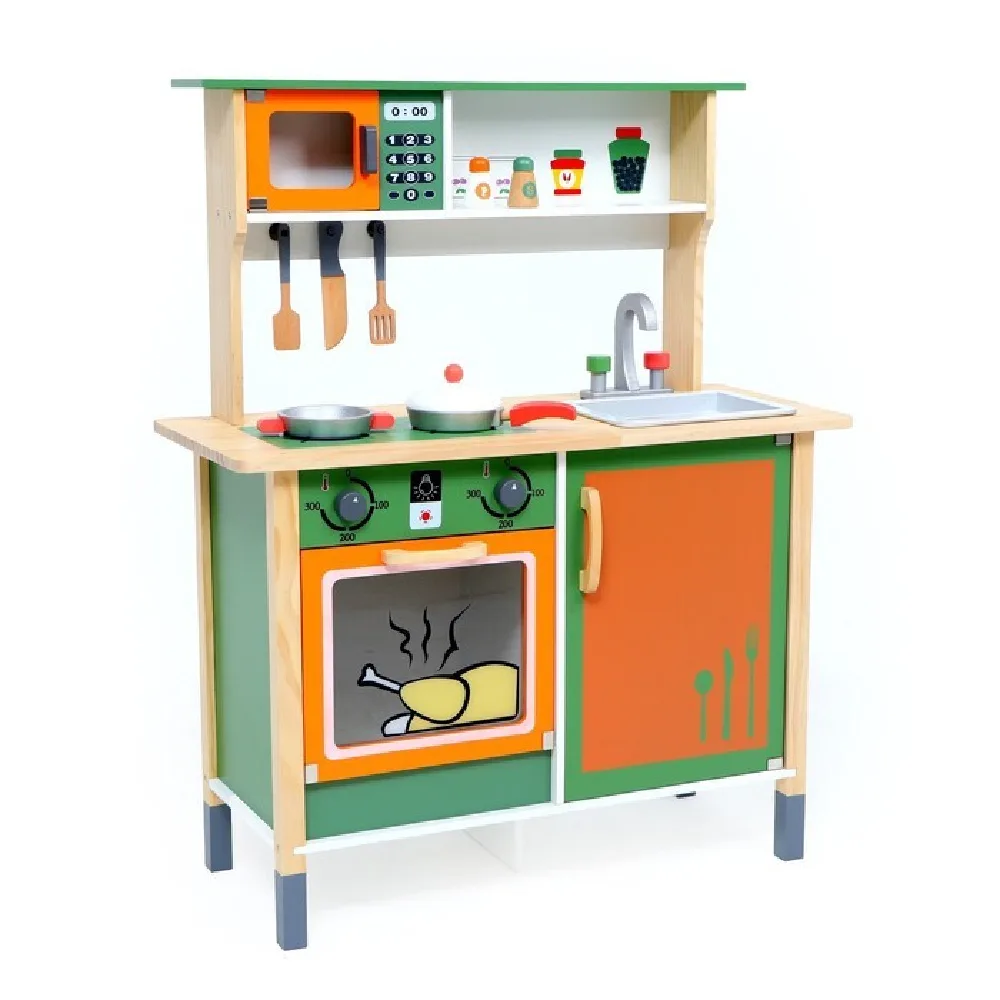 CLASSIC KITCHEN B, GREEN, by One Elephant, wooden pretend toys, ages 3 to 7