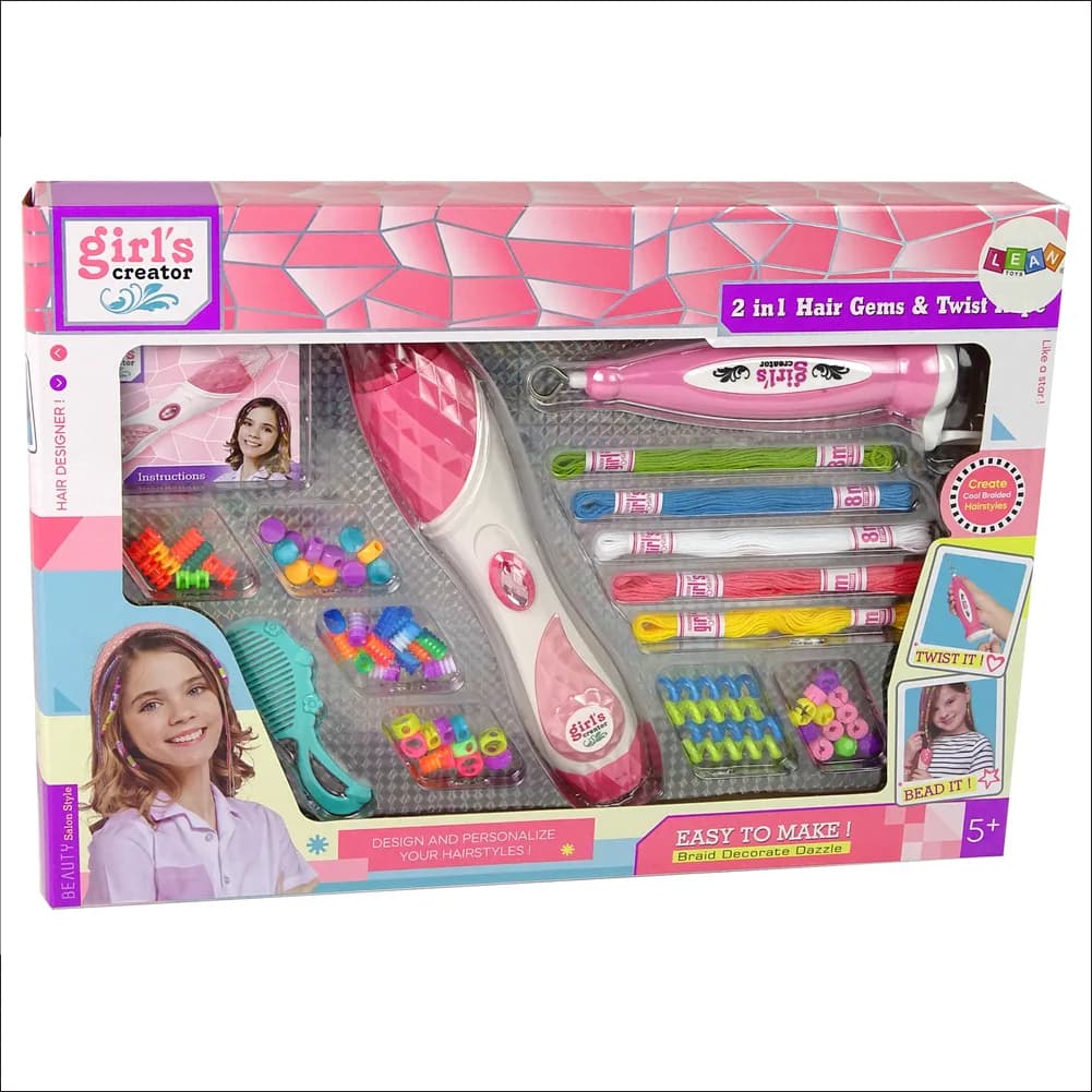2 in 1 Hair Braiding Kit Beads, by girl's creator, fashion, ages 3+