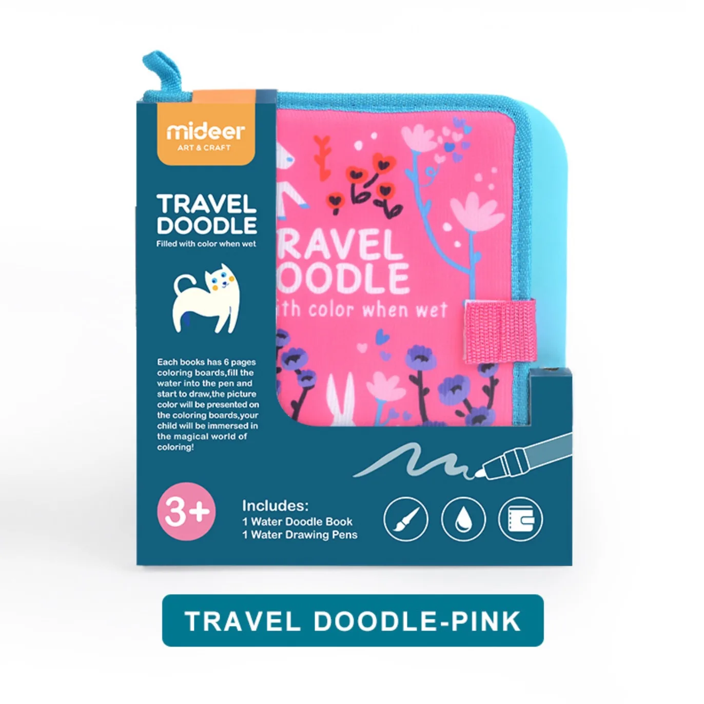 Travel Doodle, Pink, by Mideer, coloring and painting, ages 2+