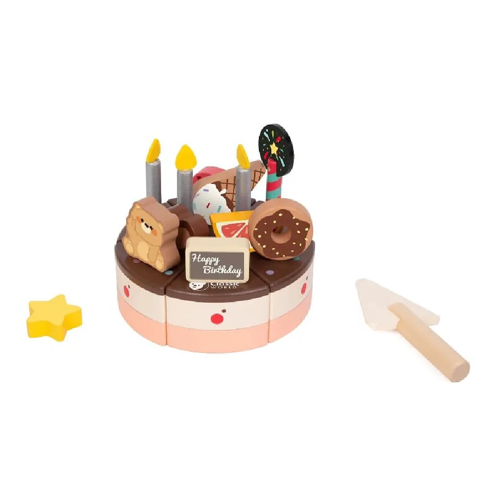 Chocolate Cake, by Classic World, wooden pretend toys, ages 2+