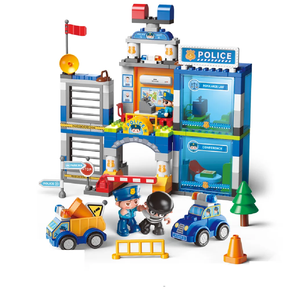 Police Station Building Blocks Set, 175 pcs, by feelo, building blocks