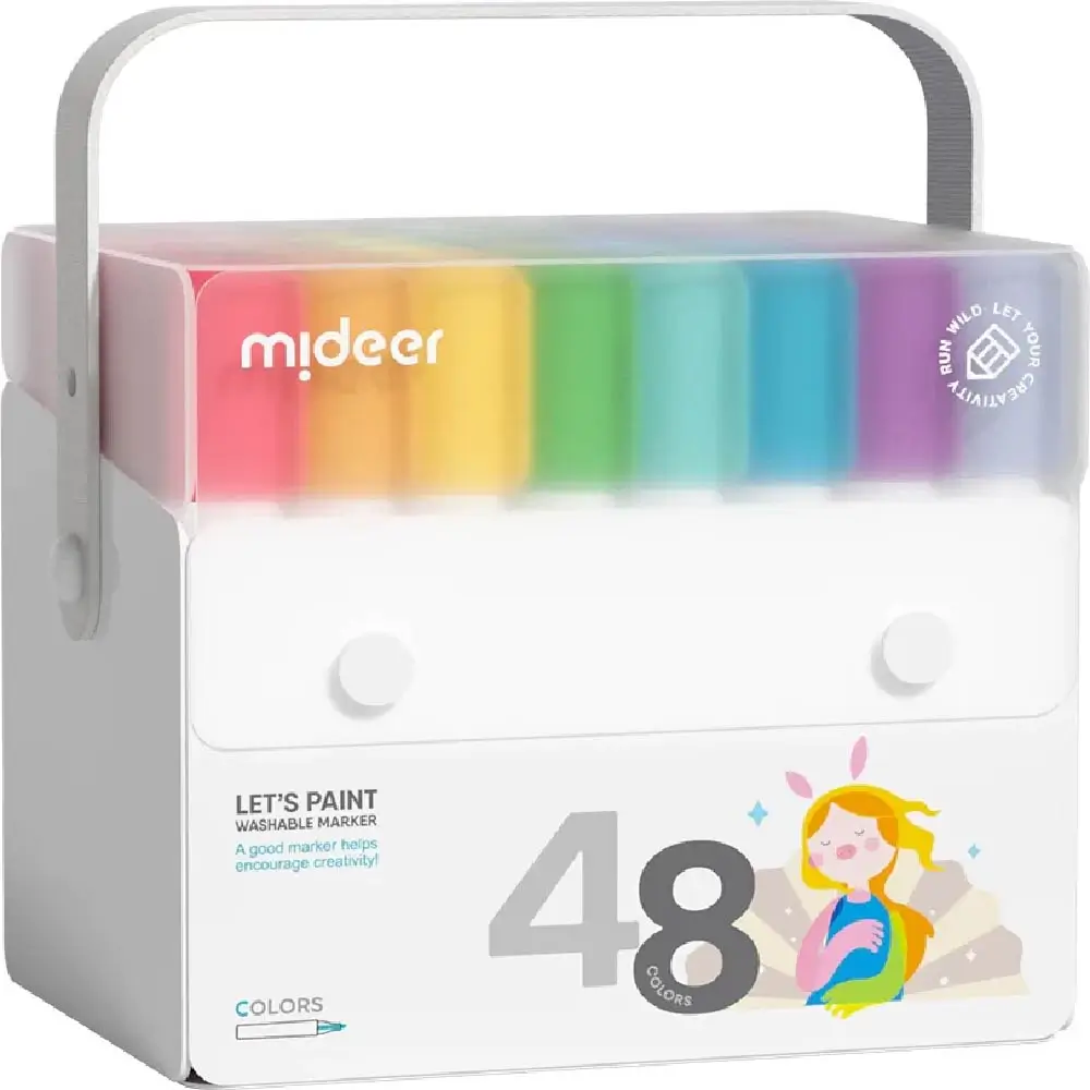 Let’s Paint! Washable Marker 48 Colors, by Mideer, coloring and painting, ages 4+