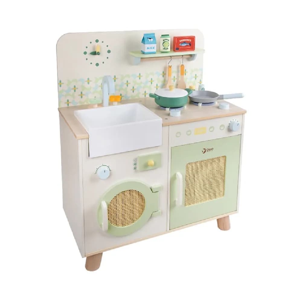 Natural Kitchen, by Classic World, wooden pretend toys, ages 3+