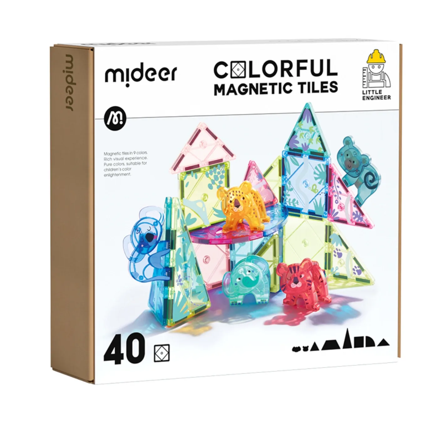 Colorful Magnetic Tiles, Wonderful Forest 40 Pcs, by Mideer, magnetic, ages 3+