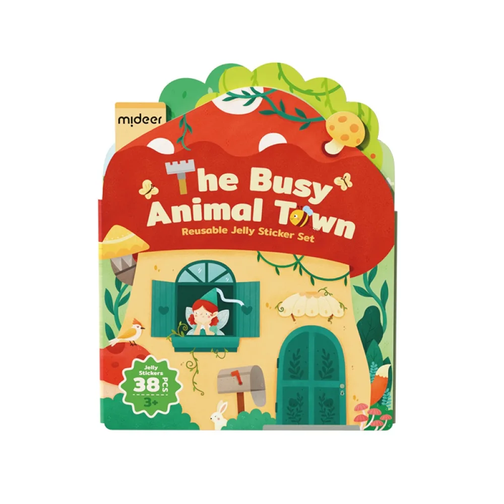 Reusable Jelly Sticker, The Busy Animal Town, by Mideer, craft kits and accessories, ages 3 to 7