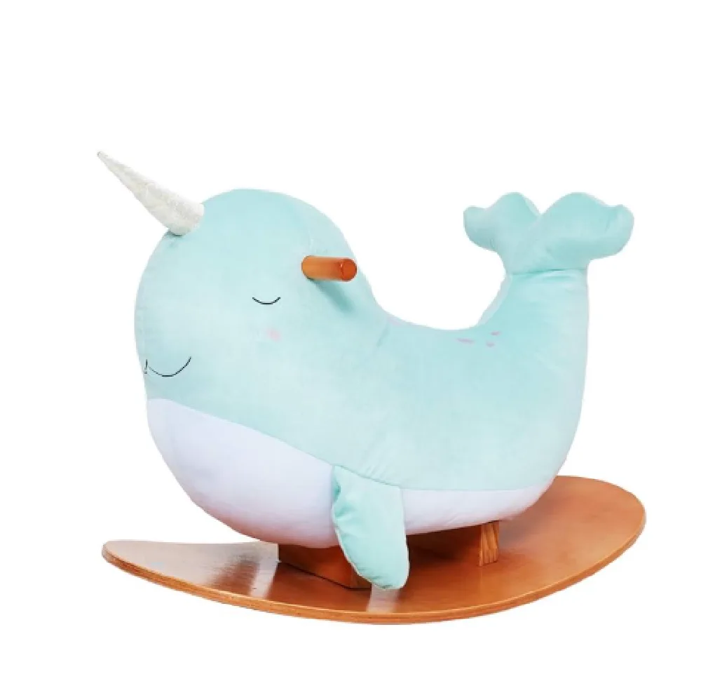 Narwhale Rocking Horse, by Labebe, plush toys, ages 3+