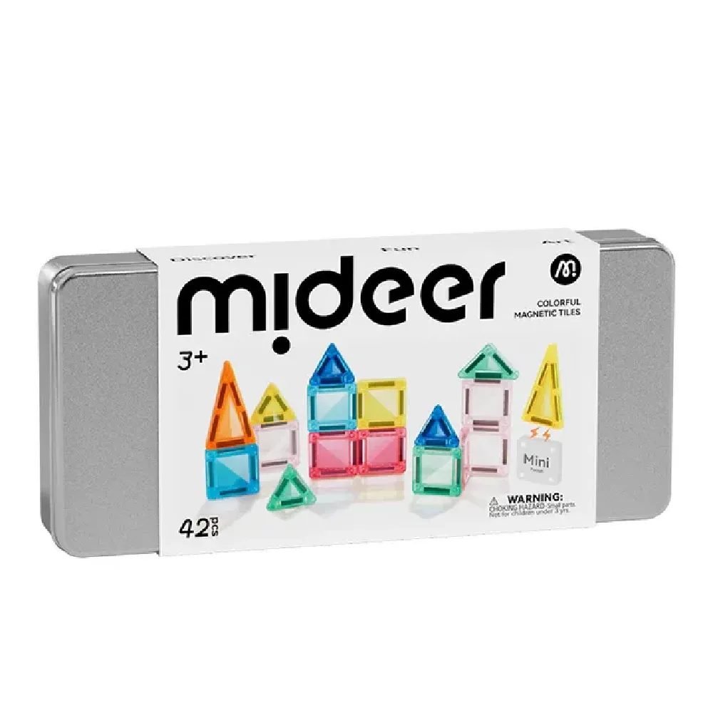 Mini Colorful Magnetic Tiles, Multicolor, 42 Pcs, by Mideer, magnetic, ages 3+