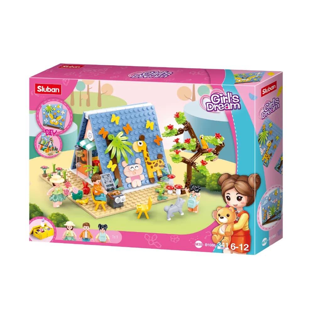 Sluban, Girls Dream Camp Bricks, 341 pcs, by Sluban, building blocks, ages 3+