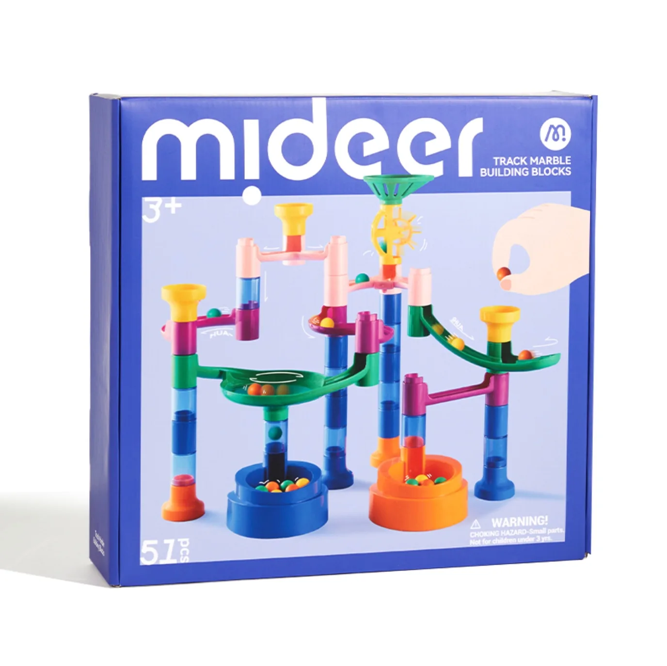 Track Marble Building Blocks 51P, by Mideer, stem, ages 3+