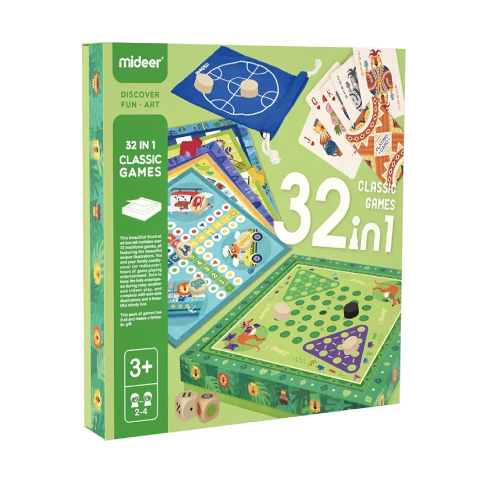 Classic Games, 32 In 1, by Mideer, board games, ages 3+