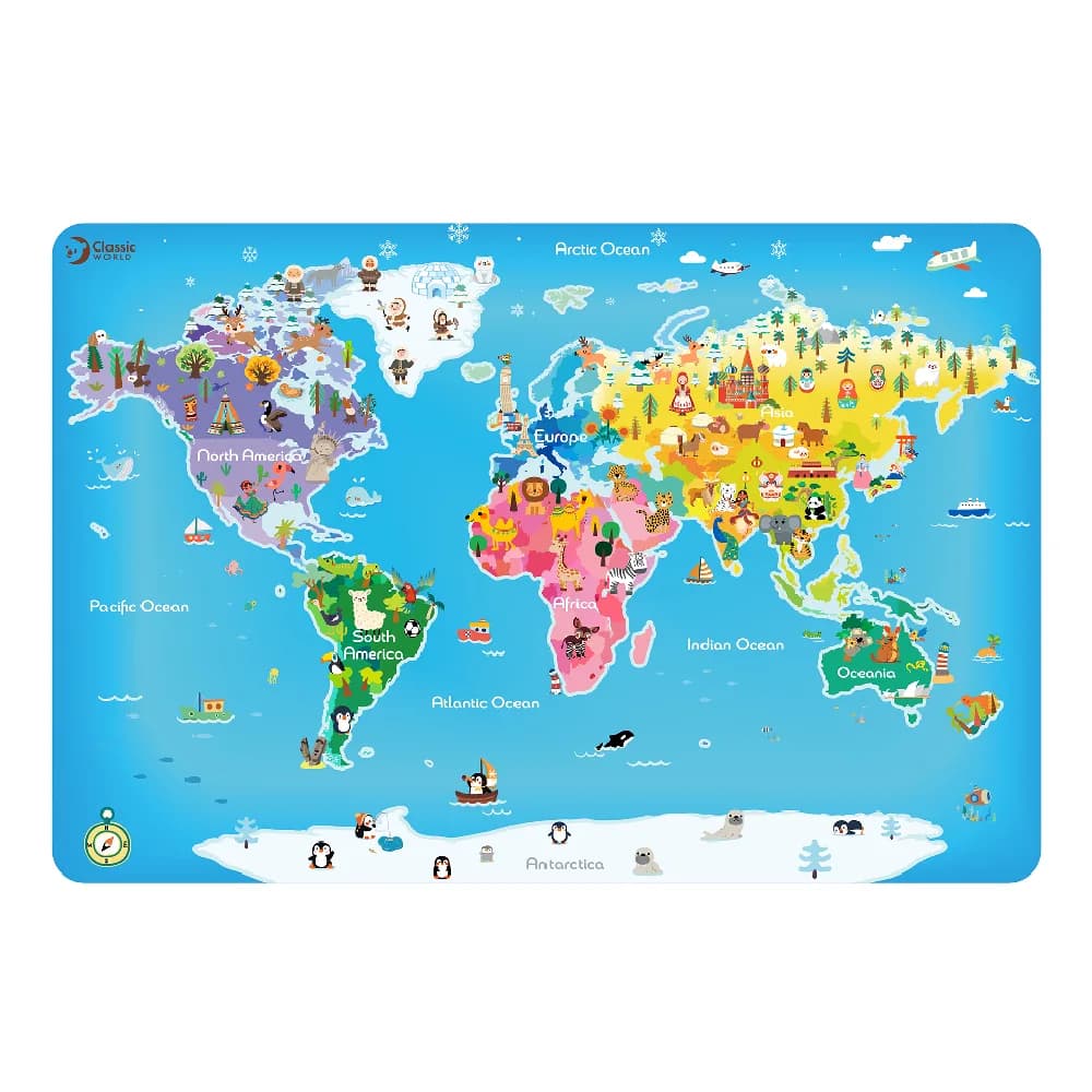 World Map Puzzle, by Classic World, puzzles, ages 3+