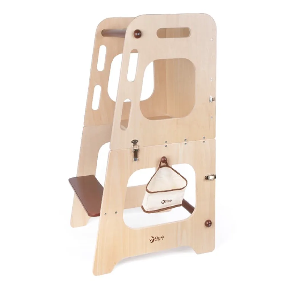 Convertible Helper Tower-Table, by Classic World, wooden pretend toys, ages 3+