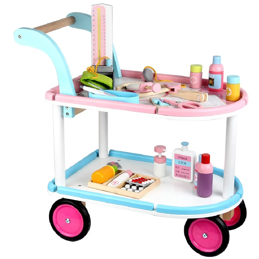 Medical Trolley Playing Set, by One Elephant, wooden pretend toys, ages 3+