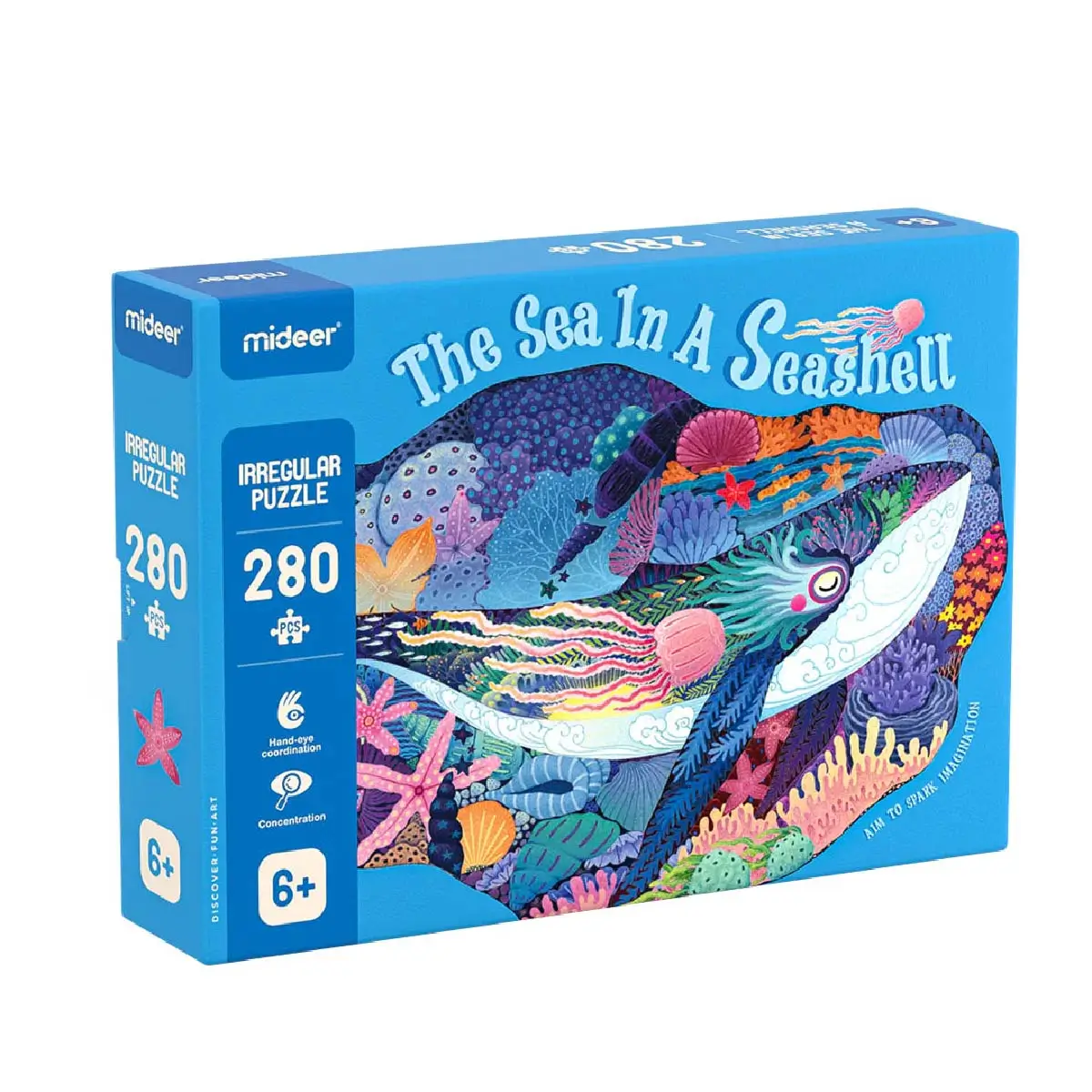 Irregular shaped puzzle-The Sea In A Seashell 280pcs, by Mideer, puzzles, ages 6+