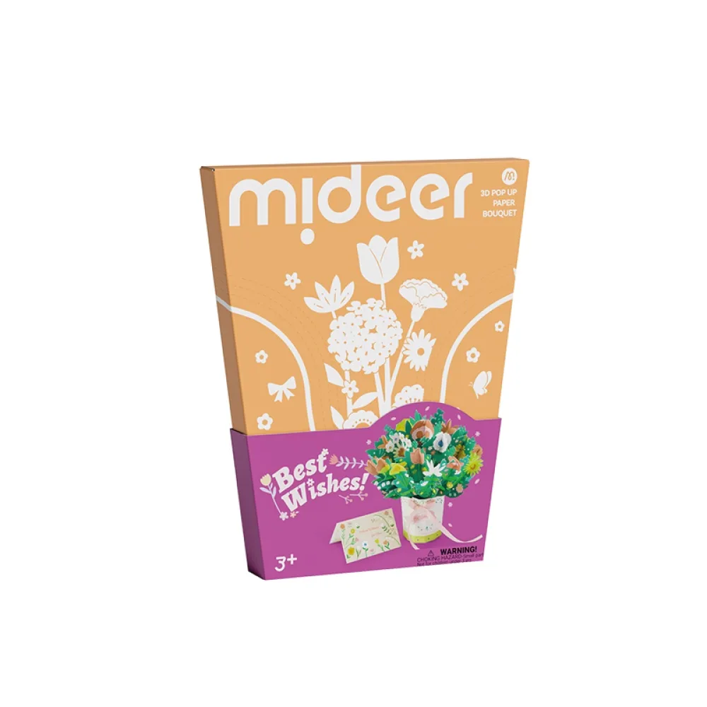 3D Pop Up Paper Bouquet, by Mideer, craft kits and accessories, ages 3+