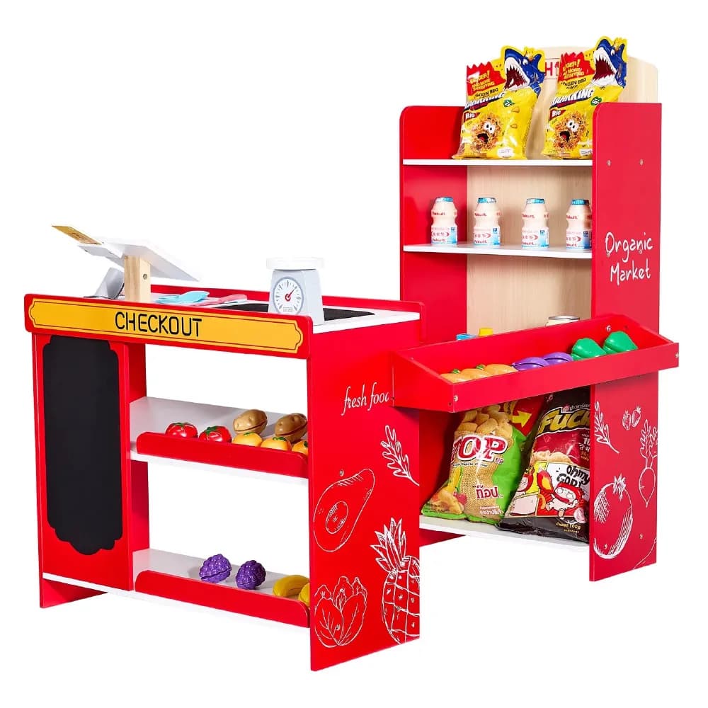 Wooden Pretend Market, by Vevor, wooden pretend toys, ages 1 to 7