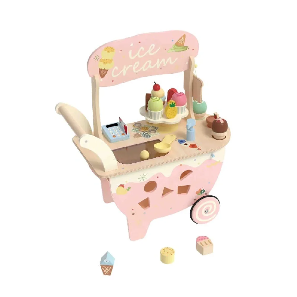 Ice Cream Cart, by Classic World, wooden pretend toys, ages 3+