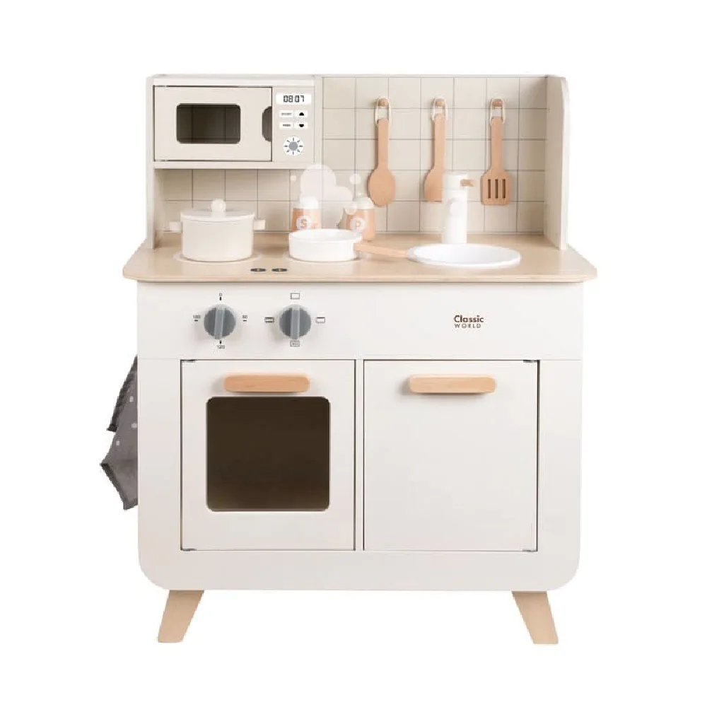 Chef’s Kitchen Set, by Classic World, wooden pretend toys, ages 3+
