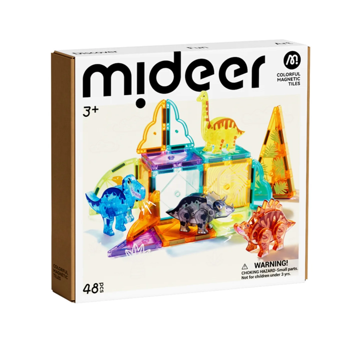 Colorful Magnetic Tiles, Jurassic Adventure 48P, by Mideer, magnetic, ages 3+