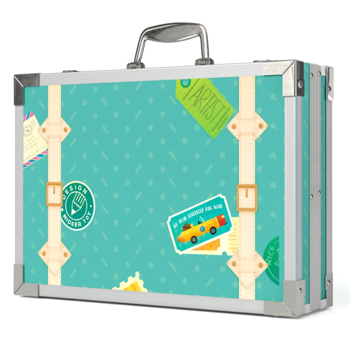 Little Artist Suitcase Art Set, Green, by Mideer, coloring and painting, ages 3+