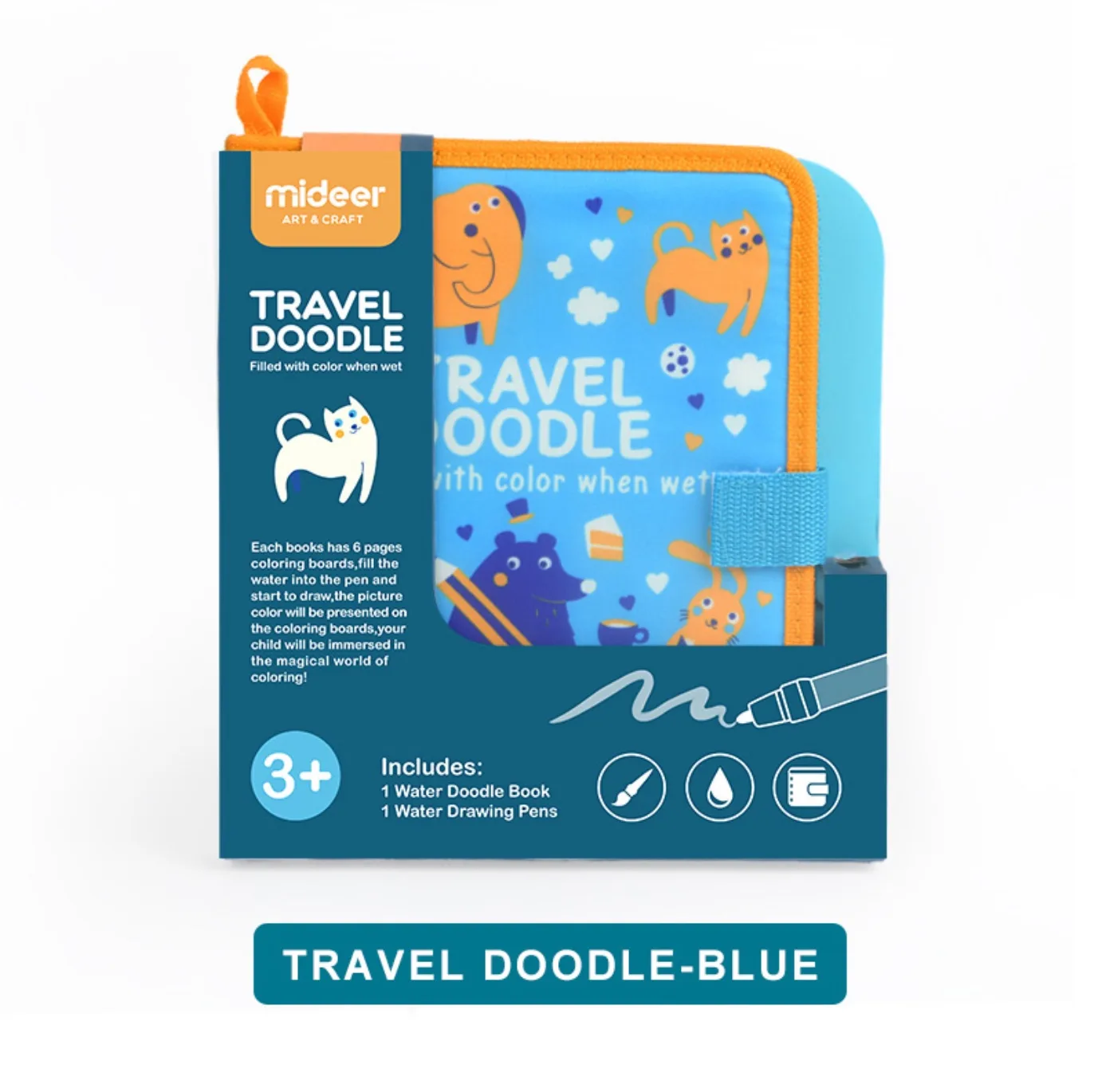 Travel Doodle, Blue, by Mideer, coloring and painting, ages 1 to 4