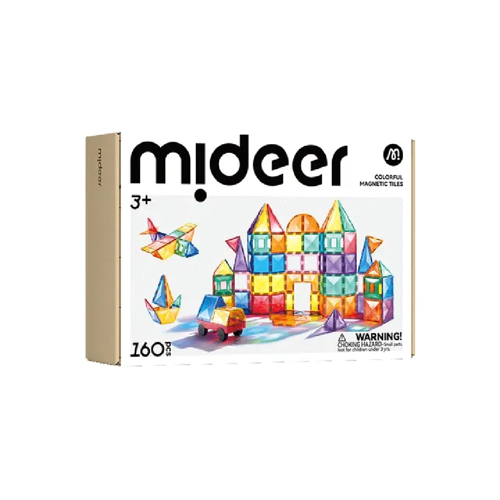 Colorful Magnetic Tiles, 160 Pcs, by Mideer, magnetic, ages 3+