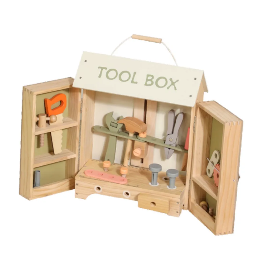 Wooden Toddlers Tool Set, by One Elephant, wooden pretend toys, ages 3+